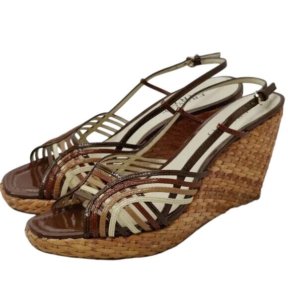 Franco Sarto Multicolor Wedge Strappy Heels Size US 7.5 - Picture 3 of 7